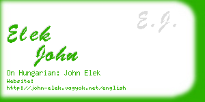 elek john business card